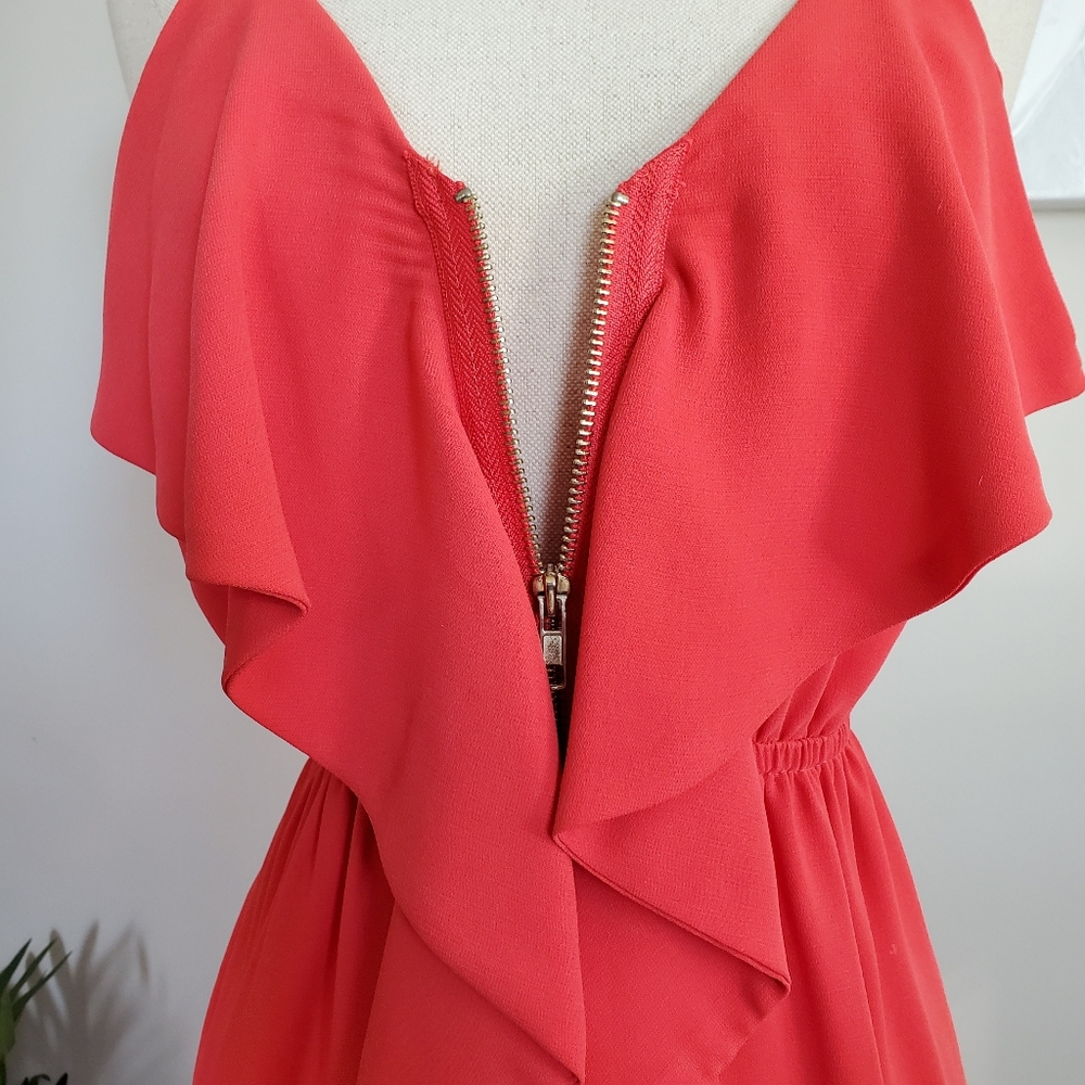 ZIPPER FRONT RUFFLE DRESS - Picture 4 of 8